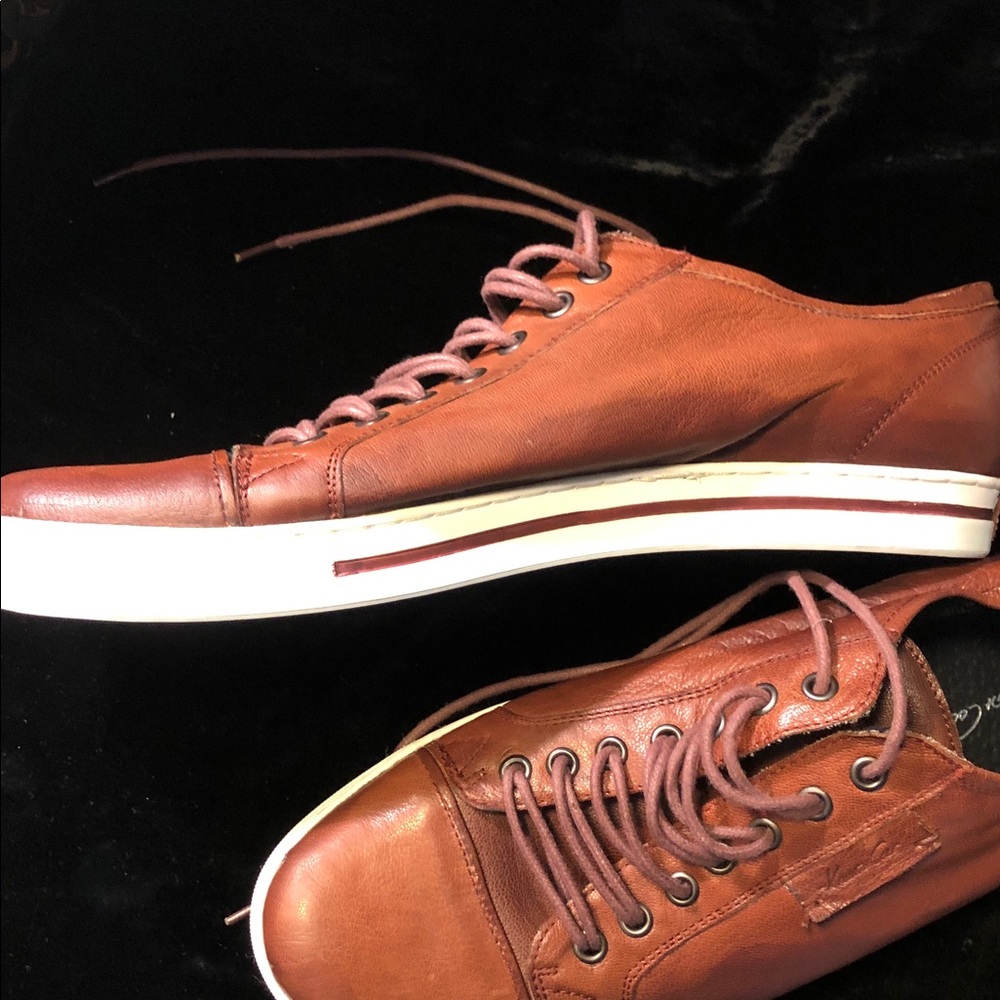 Kenneth Cole MENS brown leather low top sneakers 12 - Picture 5 of 7